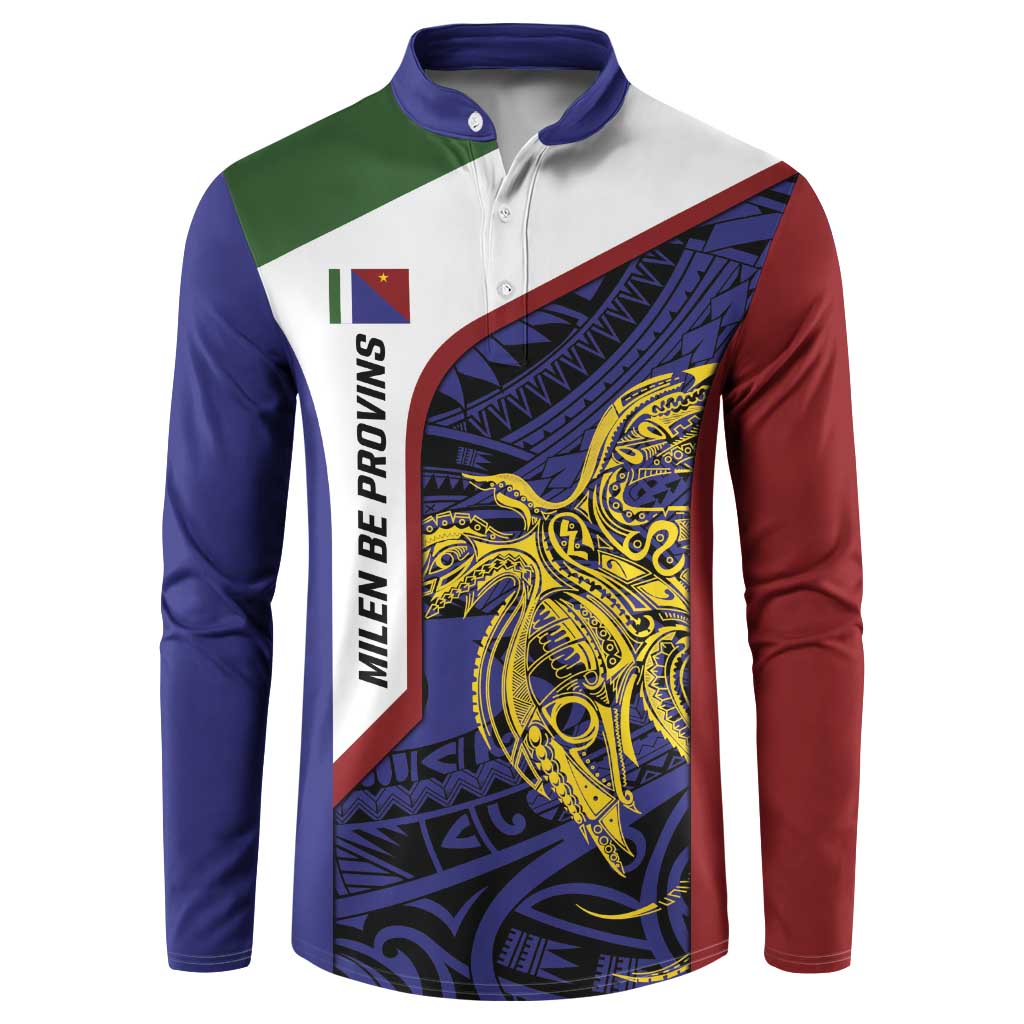 Personalised PNG Milne Bay Province Button Sweatshirt Bird of Paradise Tattoo Flag Motif LT9 Blue - Polynesian Pride