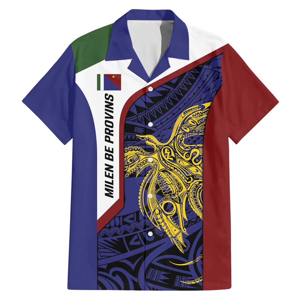 Personalised PNG Milne Bay Province Family Matching Mermaid Dress and Hawaiian Shirt Bird of Paradise Tattoo Flag Motif LT9 Dad's Shirt - Short Sleeve Blue - Polynesian Pride
