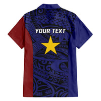 Personalised PNG Milne Bay Province Family Matching Off The Shoulder Long Sleeve Dress and Hawaiian Shirt Bird of Paradise Tattoo Flag Motif LT9 - Polynesian Pride