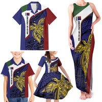 Personalised PNG Milne Bay Province Family Matching Tank Maxi Dress and Hawaiian Shirt Bird of Paradise Tattoo Flag Motif LT9 - Polynesian Pride