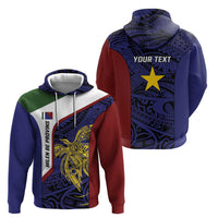 Personalised PNG Milne Bay Province Hoodie Bird of Paradise Tattoo Flag Motif LT9 - Polynesian Pride