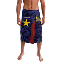 Personalised PNG Milne Bay Province Lavalava Bird of Paradise Tattoo Flag Motif LT9 Blue - Polynesian Pride