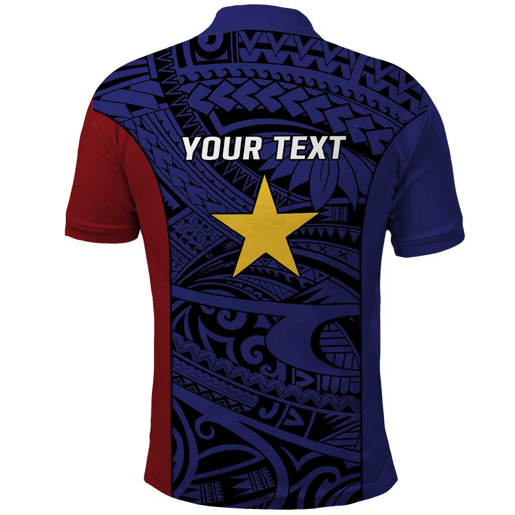 Personalised PNG Milne Bay Province Polo Shirt Bird of Paradise Tattoo Flag Motif LT9 - Polynesian Pride