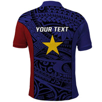 Personalised PNG Milne Bay Province Polo Shirt Bird of Paradise Tattoo Flag Motif LT9 - Polynesian Pride