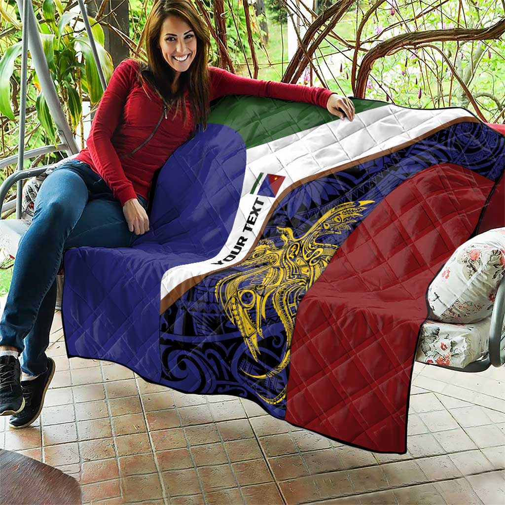 Personalised PNG Milne Bay Province Quilt Bird of Paradise Tattoo Flag Motif LT9 - Polynesian Pride