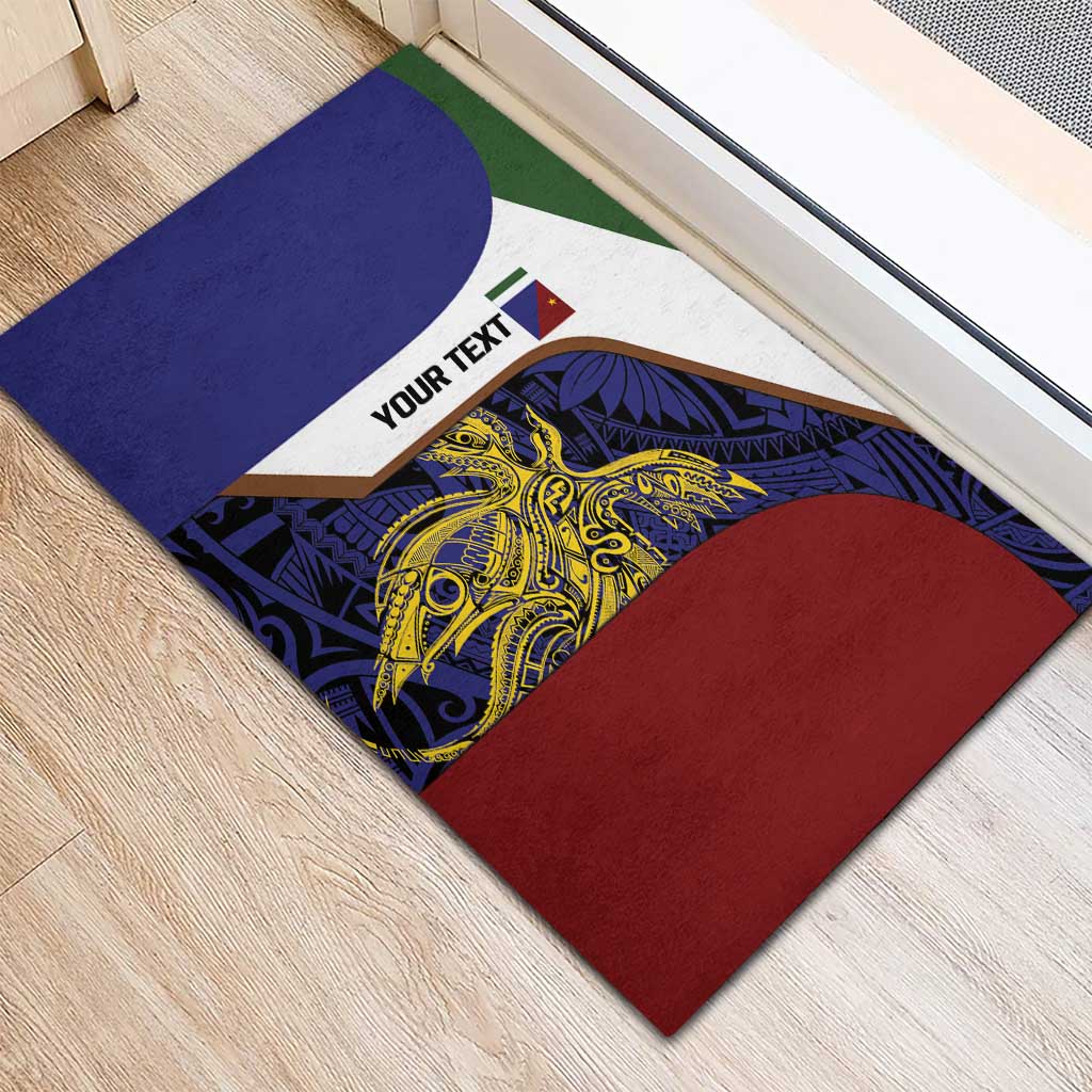 Personalised PNG Milne Bay Province Rubber Doormat Bird of Paradise Tattoo Flag Motif LT9 - Polynesian Pride