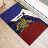 Personalised PNG Milne Bay Province Rubber Doormat Bird of Paradise Tattoo Flag Motif LT9 - Polynesian Pride