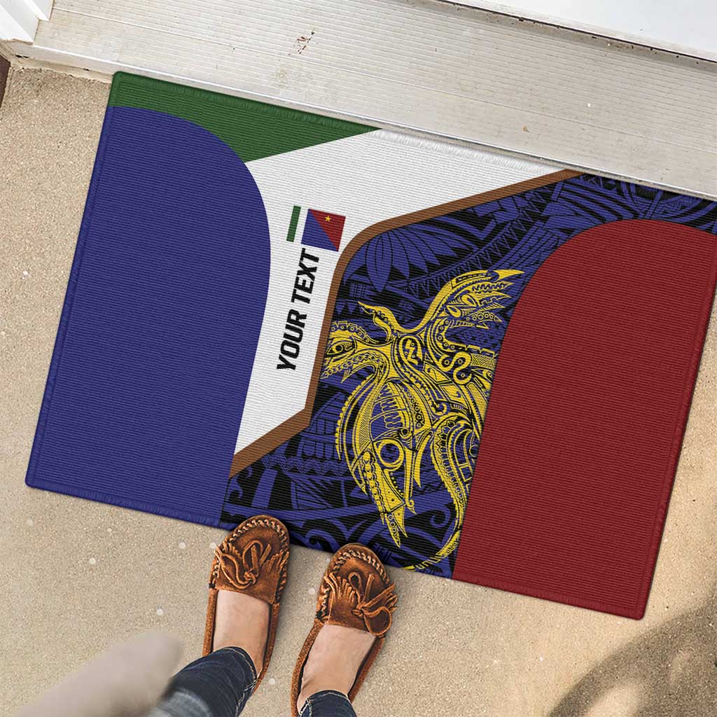 Personalised PNG Milne Bay Province Rubber Doormat Bird of Paradise Tattoo Flag Motif LT9 - Polynesian Pride