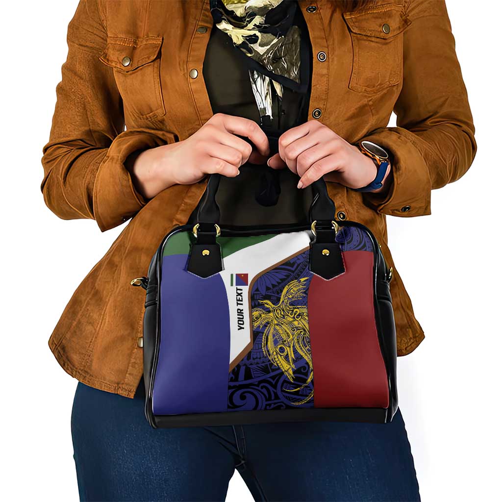 Personalised PNG Milne Bay Province Shoulder Handbag Bird of Paradise Tattoo Flag Motif LT9 - Polynesian Pride