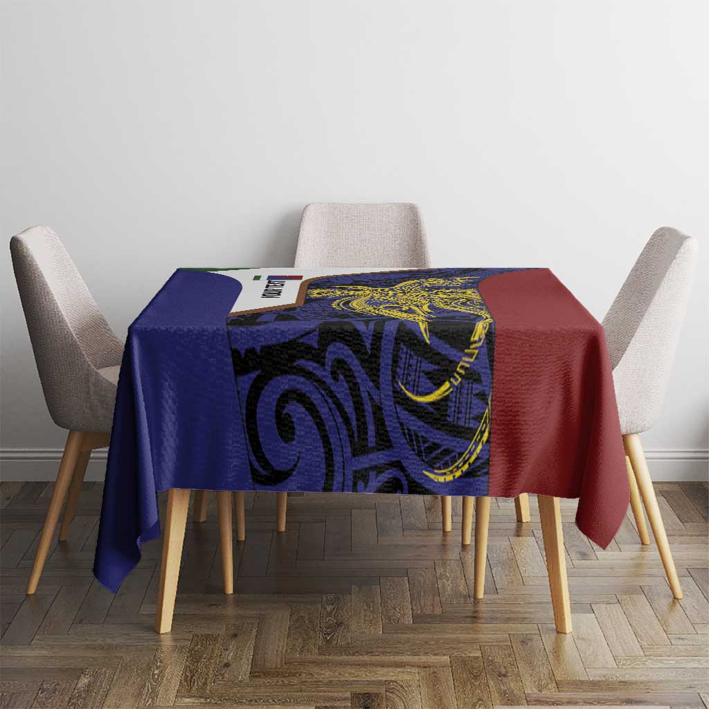 Personalised PNG Milne Bay Province Tablecloth Bird of Paradise Tattoo Flag Motif LT9 - Polynesian Pride
