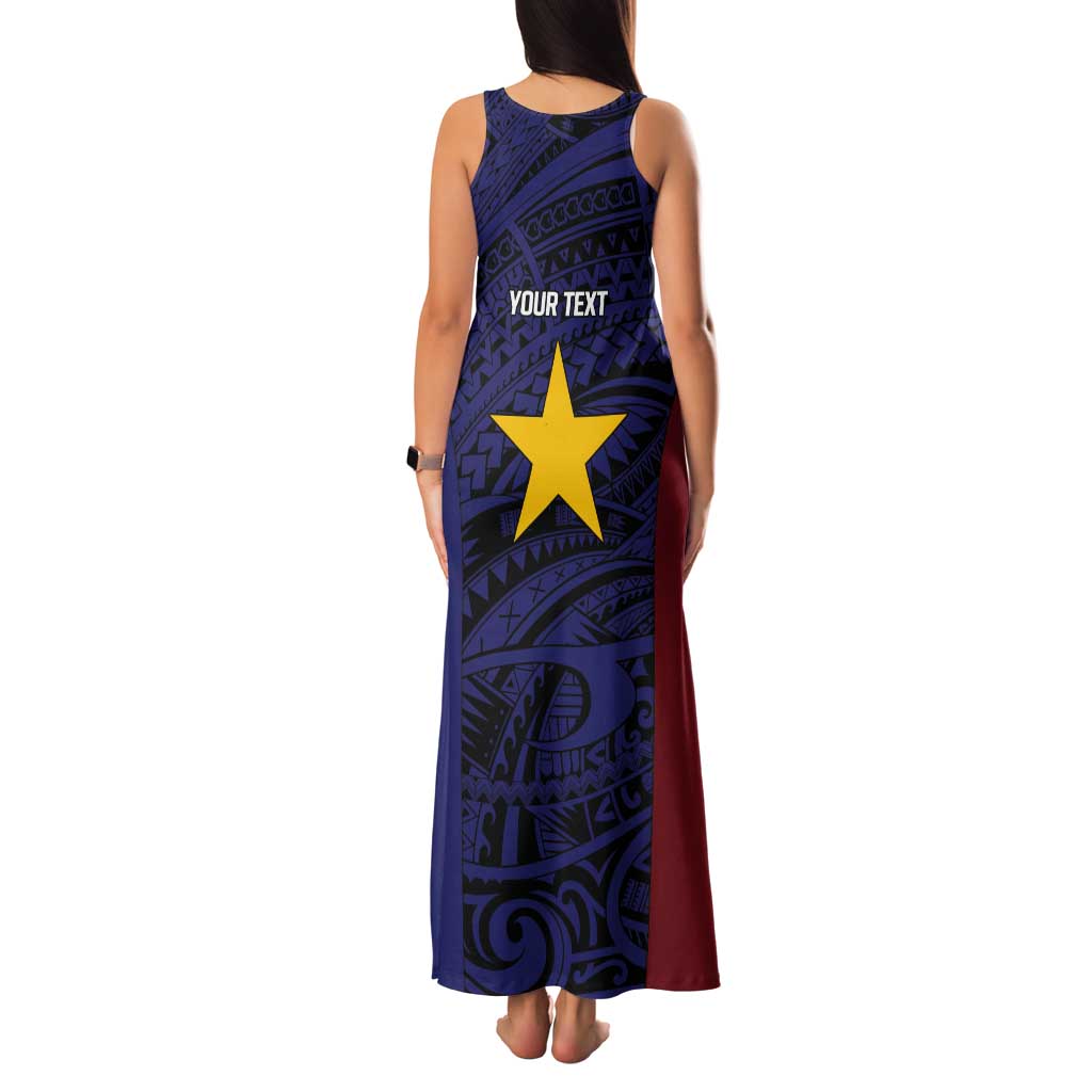 Personalised PNG Milne Bay Province Tank Maxi Dress Bird of Paradise Tattoo Flag Motif LT9 - Polynesian Pride