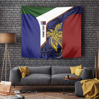 Personalised PNG Milne Bay Province Tapestry Bird of Paradise Tattoo Flag Motif LT9 Blue - Polynesian Pride