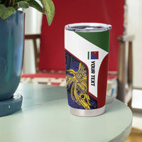 Personalised PNG Milne Bay Province Tumbler Cup Bird of Paradise Tattoo Flag Motif LT9 - Polynesian Pride