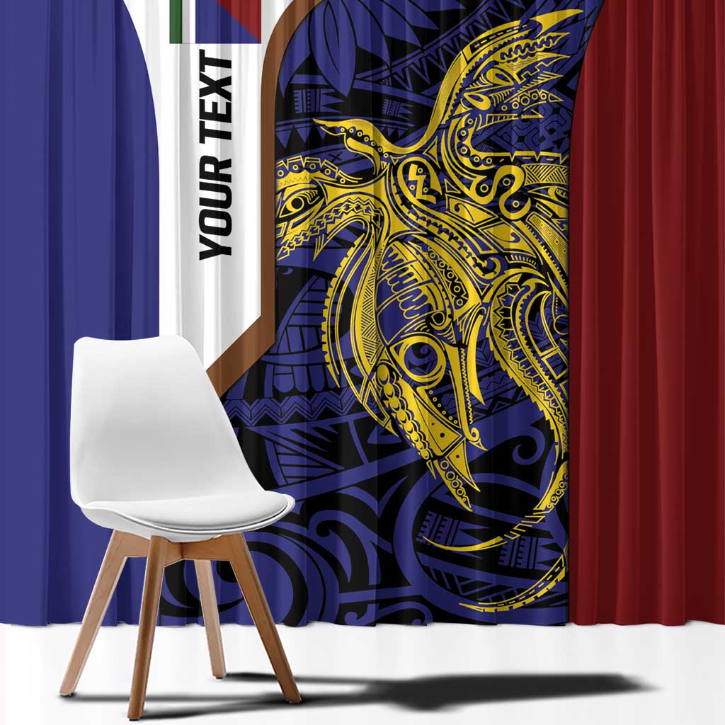 Personalised PNG Milne Bay Province Window Curtain Bird of Paradise Tattoo Flag Motif LT9 - Polynesian Pride