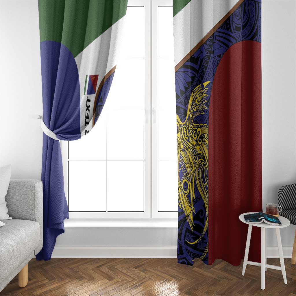 Personalised PNG Milne Bay Province Window Curtain Bird of Paradise Tattoo Flag Motif LT9 - Polynesian Pride