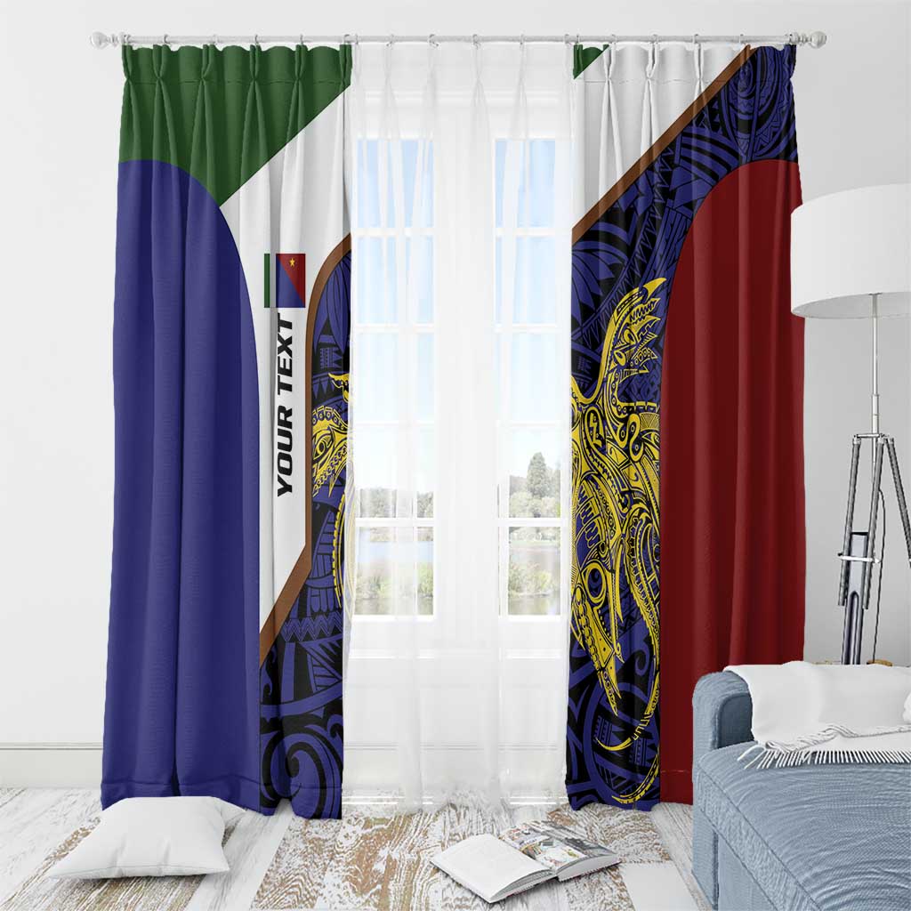 Personalised PNG Milne Bay Province Window Curtain Bird of Paradise Tattoo Flag Motif LT9 - Polynesian Pride