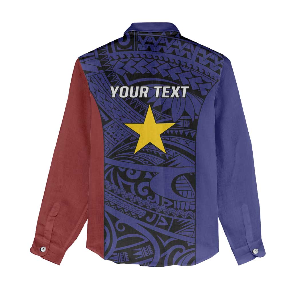 Personalised PNG Milne Bay Province Women Casual Shirt Bird of Paradise Tattoo Flag Motif LT9 - Polynesian Pride