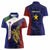 Personalised PNG Milne Bay Province Women Polo Shirt Bird of Paradise Tattoo Flag Motif - Polynesian Pride
