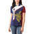 Personalised PNG Milne Bay Province Women Polo Shirt Bird of Paradise Tattoo Flag Motif - Polynesian Pride