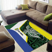 Personalised PNG Morobe Province Area Rug Bird of Paradise Tattoo Flag Motif LT9 - Polynesian Pride