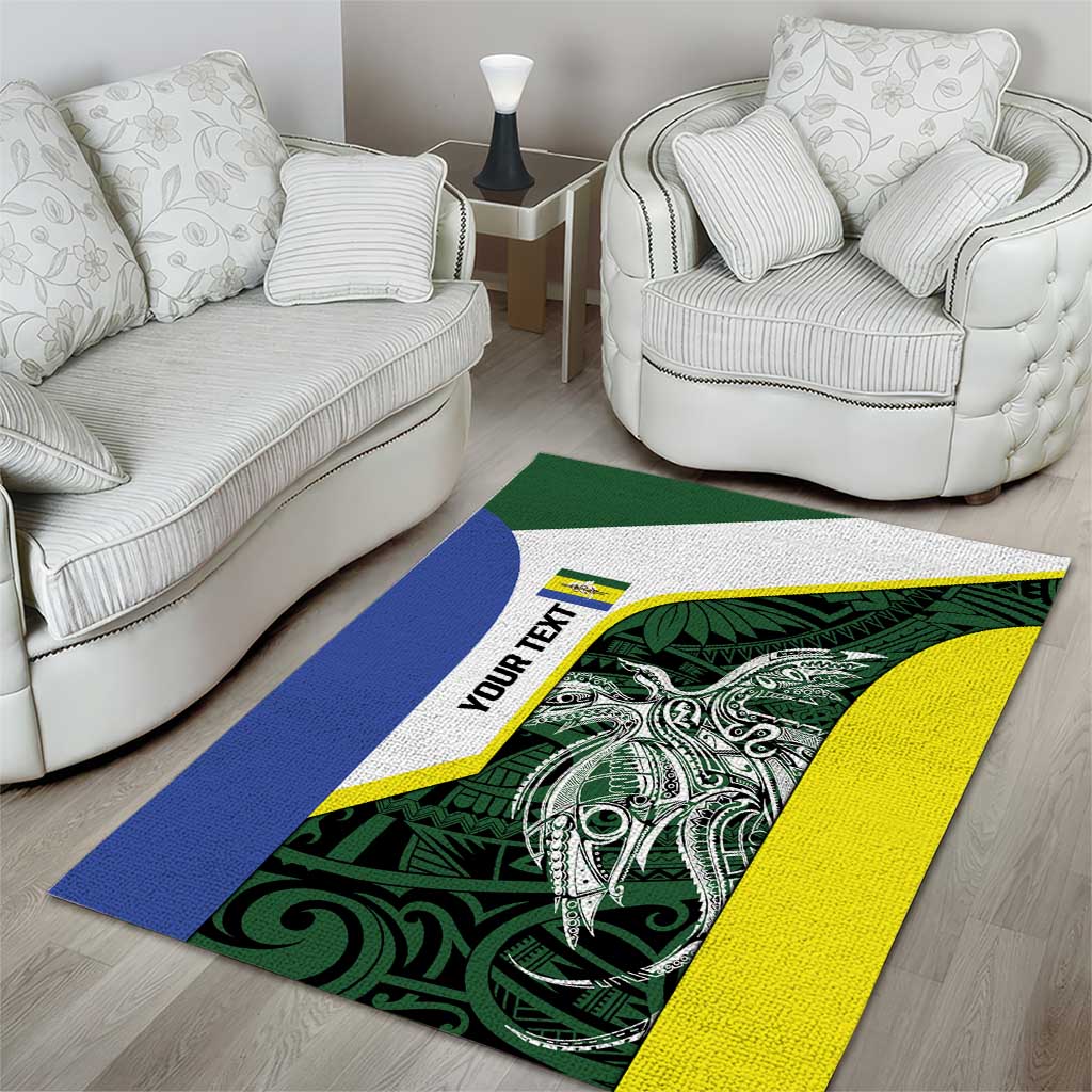 Personalised PNG Morobe Province Area Rug Bird of Paradise Tattoo Flag Motif LT9 - Polynesian Pride