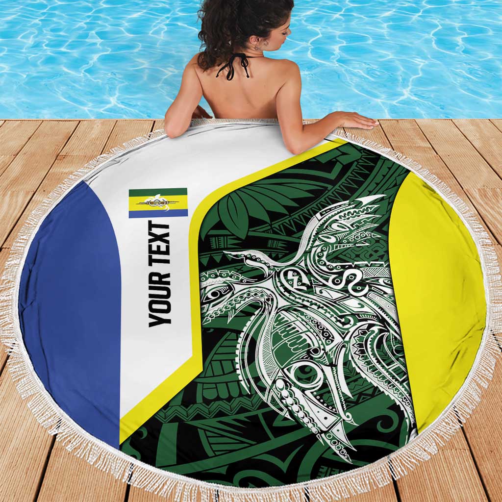 Personalised PNG Morobe Province Beach Blanket Bird of Paradise Tattoo Flag Motif LT9 - Polynesian Pride