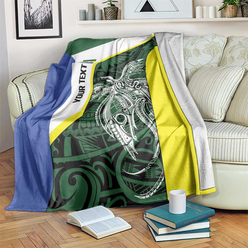 Personalised PNG Morobe Province Blanket Bird of Paradise Tattoo Flag Motif LT9 Green - Polynesian Pride