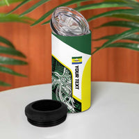 Personalised PNG Morobe Province 4 in 1 Can Cooler Tumbler Bird of Paradise Tattoo Flag Motif LT9 - Polynesian Pride