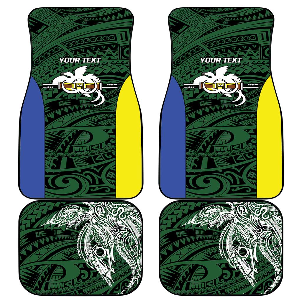 Personalised PNG Morobe Province Car Mats Bird of Paradise Tattoo Flag Motif LT9 - Polynesian Pride