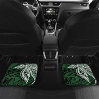 Personalised PNG Morobe Province Car Mats Bird of Paradise Tattoo Flag Motif LT9 Set 2pcs - Back Green - Polynesian Pride
