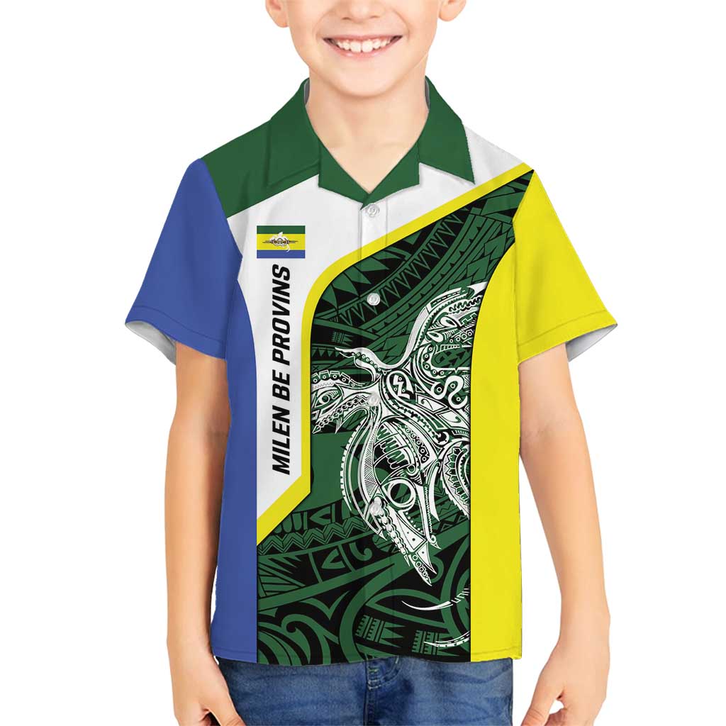 Personalised PNG Morobe Province Family Matching Off Shoulder Short Dress and Hawaiian Shirt Bird of Paradise Tattoo Flag Motif LT9 Son's Shirt Green - Polynesian Pride