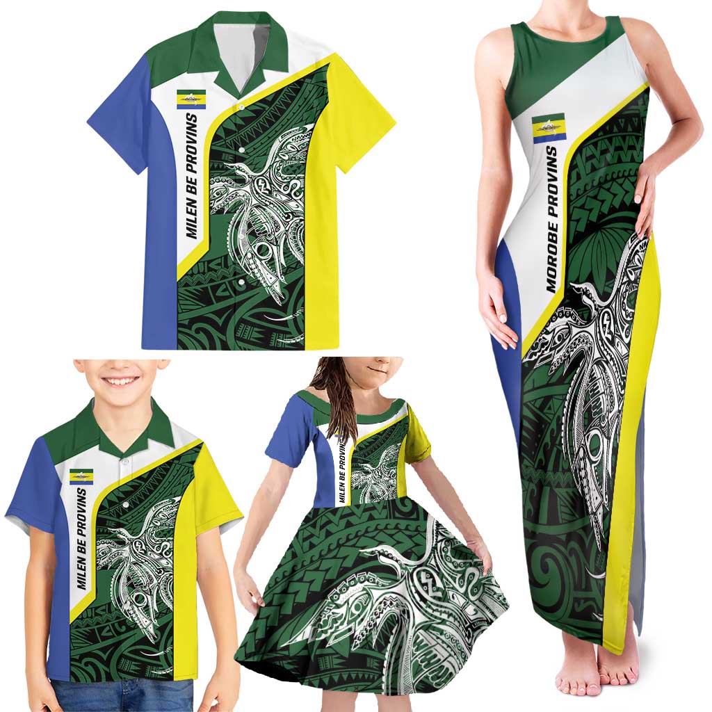 Personalised PNG Morobe Province Family Matching Tank Maxi Dress and Hawaiian Shirt Bird of Paradise Tattoo Flag Motif LT9 - Polynesian Pride