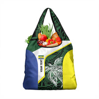 Personalised PNG Morobe Province Grocery Bag Bird of Paradise Tattoo Flag Motif LT9 1-pack One Size Green - Polynesian Pride