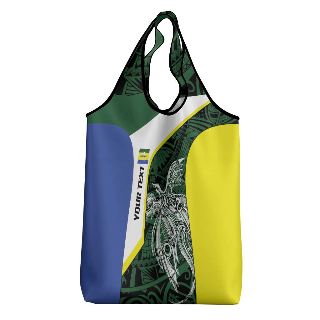 Personalised PNG Morobe Province Grocery Bag Bird of Paradise Tattoo Flag Motif LT9 - Polynesian Pride