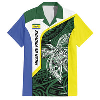 Personalised PNG Morobe Province Hawaiian Shirt Bird of Paradise Tattoo Flag Motif LT9 Green - Polynesian Pride