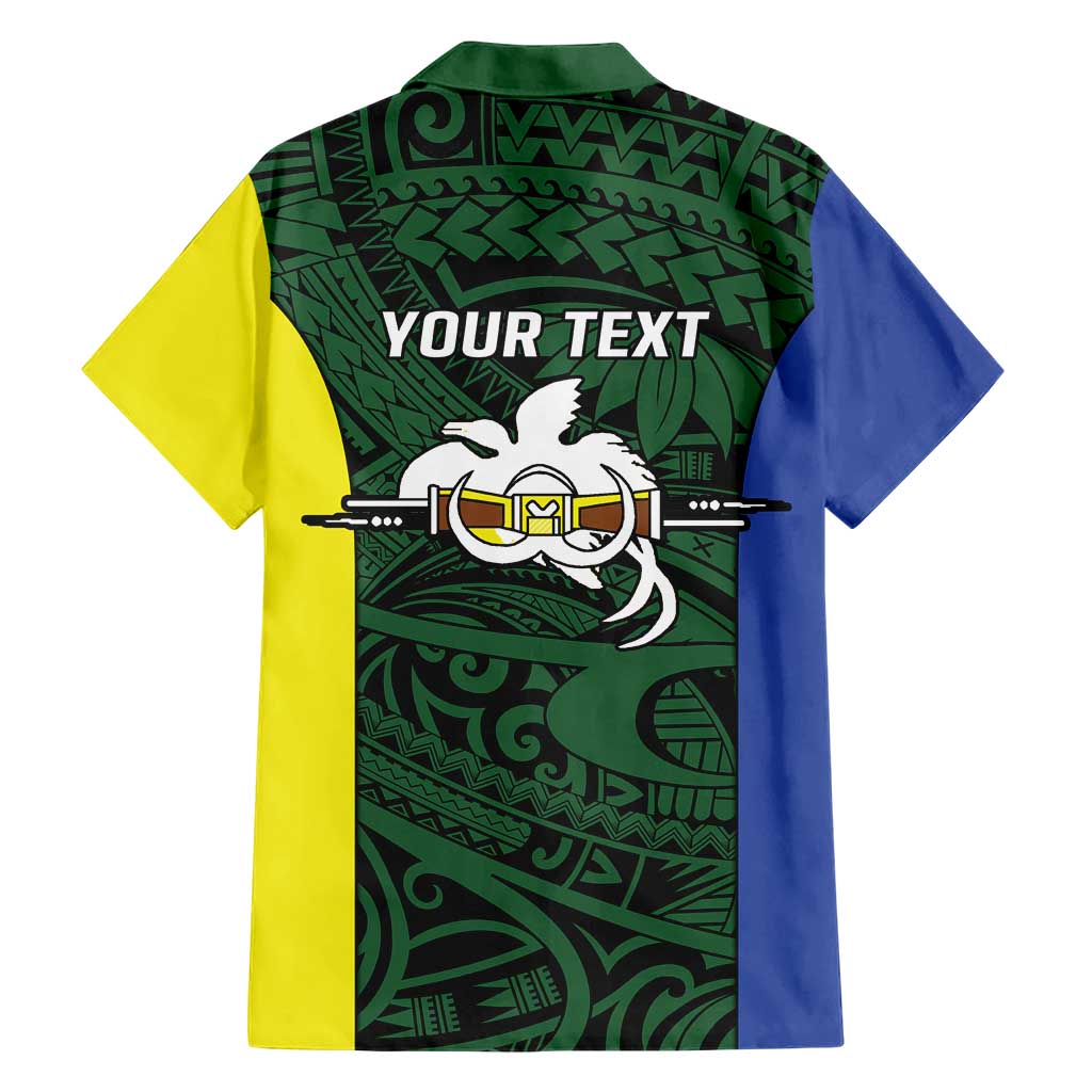 Personalised PNG Morobe Province Hawaiian Shirt Bird of Paradise Tattoo Flag Motif LT9 - Polynesian Pride
