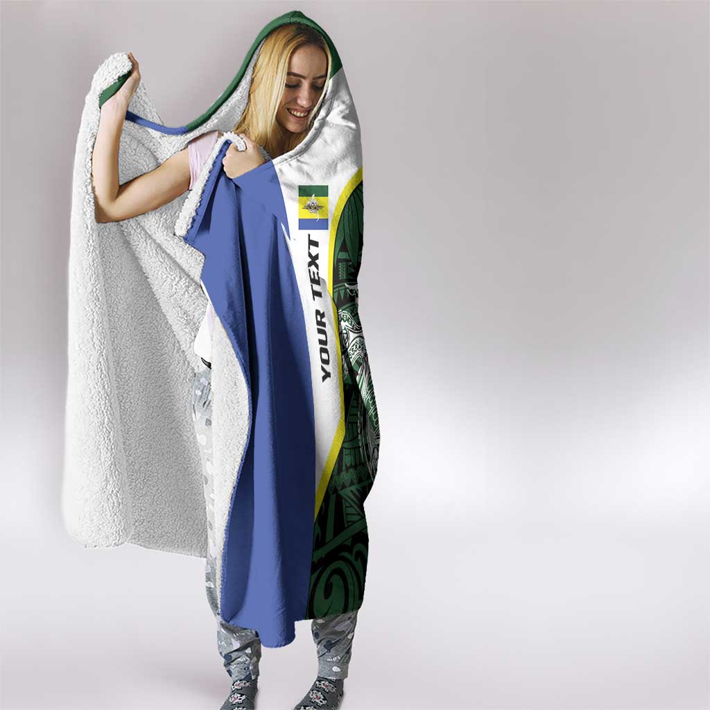 Personalised PNG Morobe Province Hooded Blanket Bird of Paradise Tattoo Flag Motif LT9 - Polynesian Pride