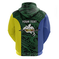 Personalised PNG Morobe Province Hoodie Bird of Paradise Tattoo Flag Motif LT9 - Polynesian Pride