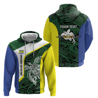 Personalised PNG Morobe Province Hoodie Bird of Paradise Tattoo Flag Motif LT9 - Polynesian Pride