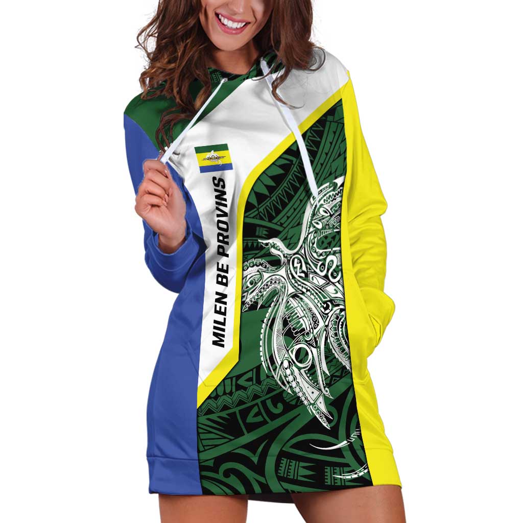 Personalised PNG Morobe Province Hoodie Dress Bird of Paradise Tattoo Flag Motif LT9 Green - Polynesian Pride