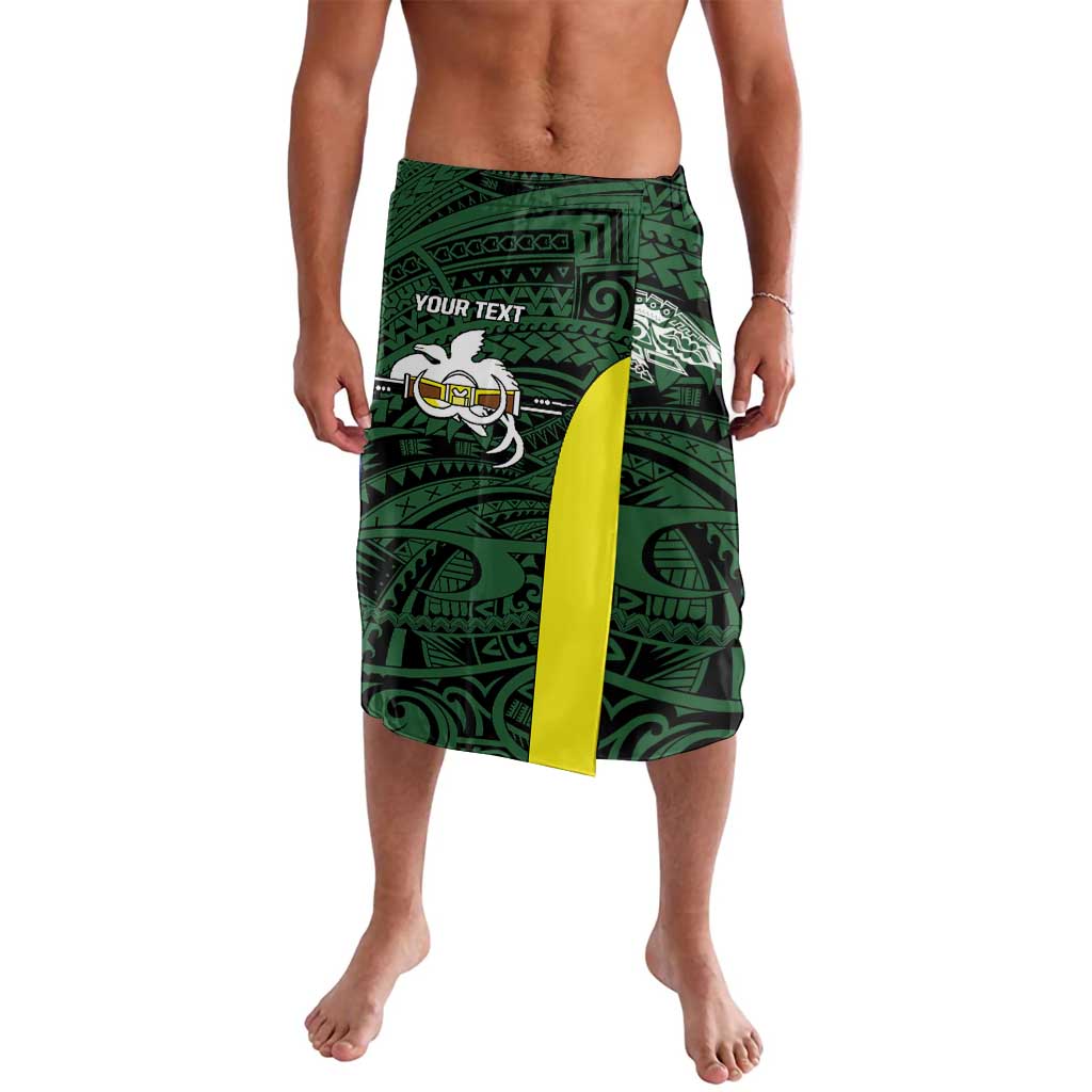 Personalised PNG Morobe Province Lavalava Bird of Paradise Tattoo Flag Motif LT9 Green - Polynesian Pride