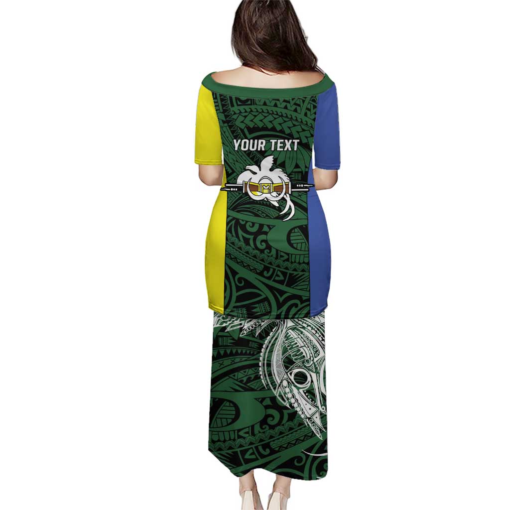 Personalised PNG Morobe Province Puletasi Bird of Paradise Tattoo Flag Motif LT9 - Polynesian Pride