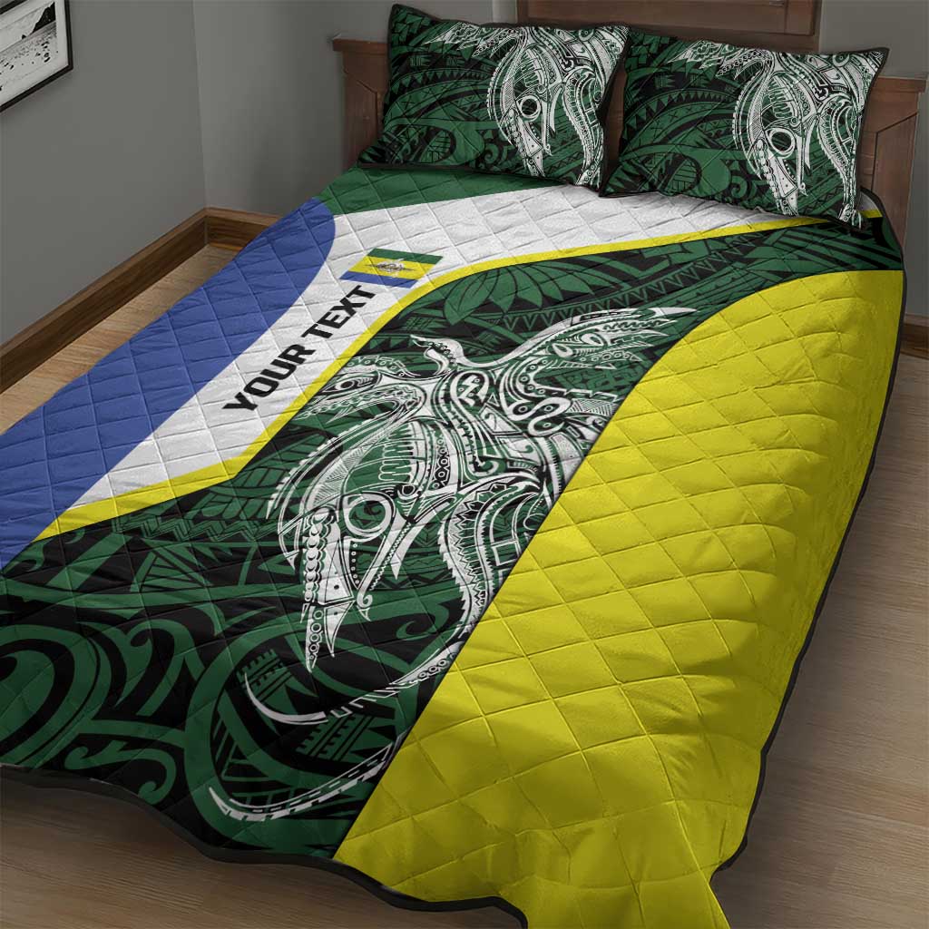 Personalised PNG Morobe Province Quilt Bed Set Bird of Paradise Tattoo Flag Motif LT9 - Polynesian Pride