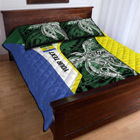 Personalised PNG Morobe Province Quilt Bed Set Bird of Paradise Tattoo Flag Motif LT9 - Polynesian Pride
