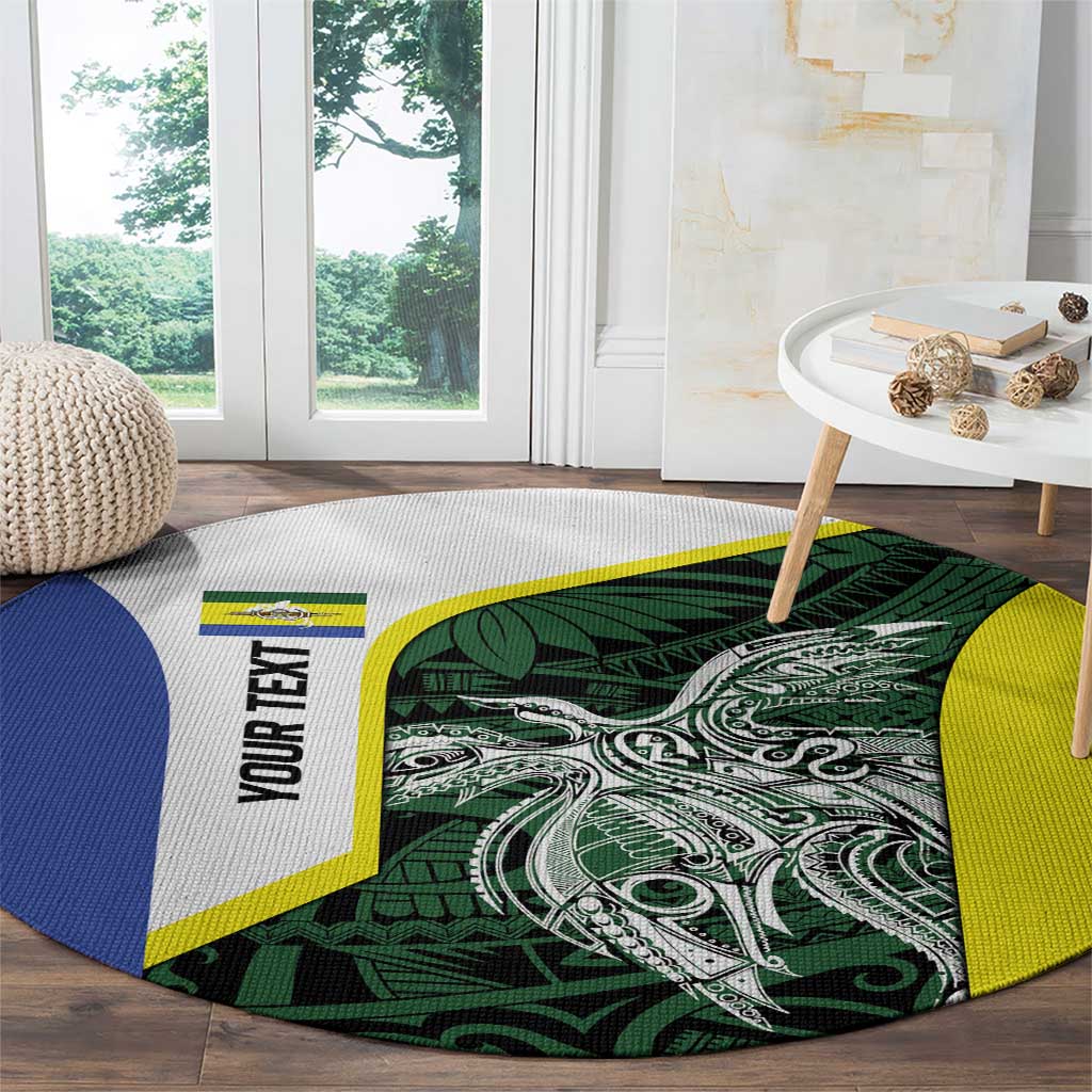 Personalised PNG Morobe Province Round Carpet Bird of Paradise Tattoo Flag Motif LT9 - Polynesian Pride