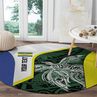 Personalised PNG Morobe Province Round Carpet Bird of Paradise Tattoo Flag Motif LT9 - Polynesian Pride