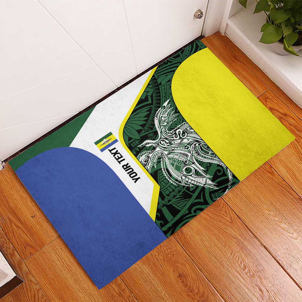 Personalised PNG Morobe Province Rubber Doormat Bird of Paradise Tattoo Flag Motif LT9 - Polynesian Pride