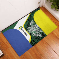 Personalised PNG Morobe Province Rubber Doormat Bird of Paradise Tattoo Flag Motif LT9 - Polynesian Pride