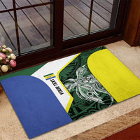 Personalised PNG Morobe Province Rubber Doormat Bird of Paradise Tattoo Flag Motif LT9 - Polynesian Pride