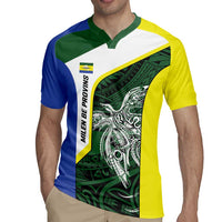 Personalised PNG Morobe Province Rugby Jersey Bird of Paradise Tattoo Flag Motif LT9 - Polynesian Pride